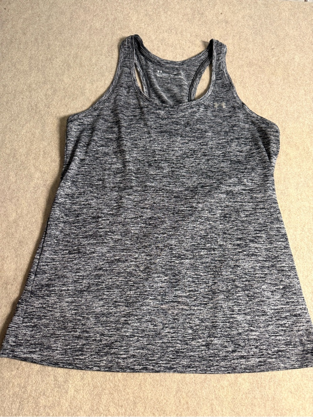 Under Armour Women's Heather Charcoal Racerback Tank - Picture 2 of 8